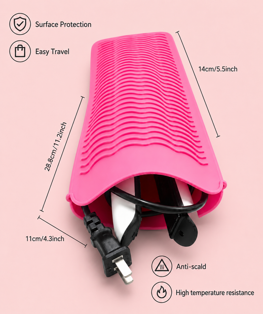 Pink heat proof silicone mat pouch
